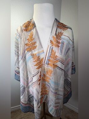 Coldwater Creek Yellow Embroidered Kimono - OS